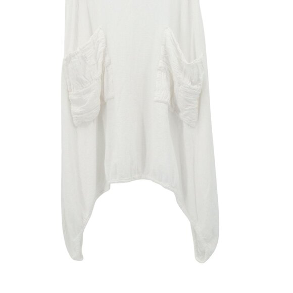 Oh My Gauze! Brad Vest Cotton White Sleeveless Asymmetrical Lagenlook Tunic O/S - Picture 3 of 6